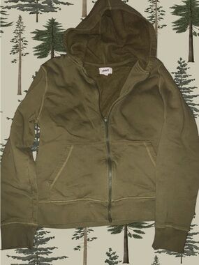 Pact Olive Zip-Up Hoodie with Hood
